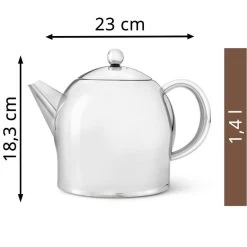 Bredemeijer Tee-Kanne Minuet Santhee, Edelstahl, Doppelwandig, Silber Glänzend, 1,4 L -Haushaltsprodukte Geschäft 024d5f53c9674284086be04b8bc631e96d345f5a tee kanne bredemeijer minuet santhee edelstahl