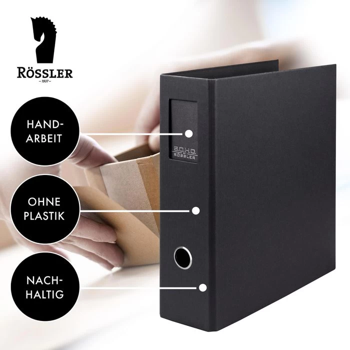 Rössler-Papier Ordner 1317452709 S.O.H.O., Karton, A4, 8,5cm, Schwarz, Mit Rückenschild 6 Rössler-Papier Ordner 1317452709 S.O.H.O., Karton, A4, 8,5cm, Schwarz, Mit Rückenschild - Image 6