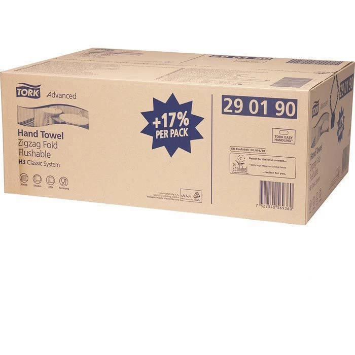 Tork 290190 Advanced 2-lagig Zick-Zack 23x23 Weiß 4 Tork 290190 Advanced 2-lagig Zick-Zack 23x23 Weiß - Image 4