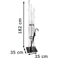 Haku-Möbel Garderobenständer 89777, Mit 8 Haken, Metall / Glas, Silber / Schwarz -Haushaltsprodukte Geschäft 05c98bc911b1bc2fc0728df23c2de6ab0d587922 garderobenstaender haku moebel 89777