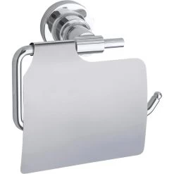 Tesa Toilettenpapierspender Luup Mit Deckel 40288, Ohne Bohren, Metall, Für 1 Kleinrolle, Silber