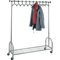 Kerkmann Garderobenständer Chromo, 6016, Mit Rollen Und Schuhablage, Metall, Silber