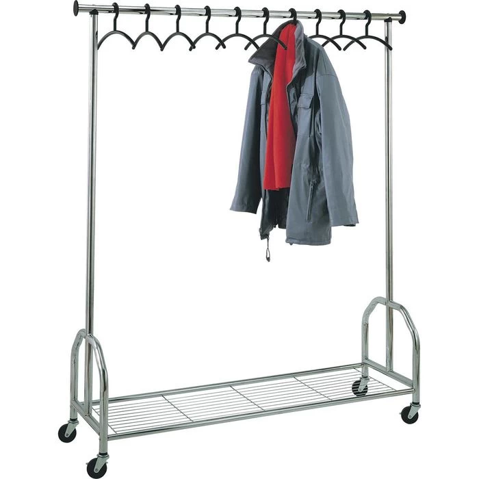 Kerkmann Garderobenständer Chromo, 6016, Mit Rollen Und Schuhablage, Metall, Silber 1 Kerkmann Garderobenständer Chromo, 6016, Mit Rollen Und Schuhablage, Metall, Silber