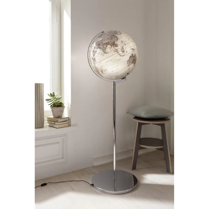 Emform Globus Sojus Light Silver Standglobus Ø43cm, Leuchtglobus, Politisches Kartenbild, Silber 3 Emform Globus Sojus Light Silver Standglobus Ø43cm, Leuchtglobus, Politisches Kartenbild, Silber - Image 3
