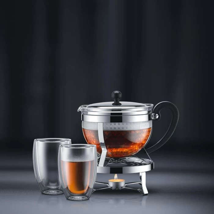 Bodum Tee-Kanne Chambord Set K11143-16, Glas, Mit Kunststoff-Sieb, Mit Stövchen, Glänzend, 1,3 L 2 Bodum Tee-Kanne Chambord Set K11143-16, Glas, Mit Kunststoff-Sieb, Mit Stövchen, Glänzend, 1,3 L - Image 2