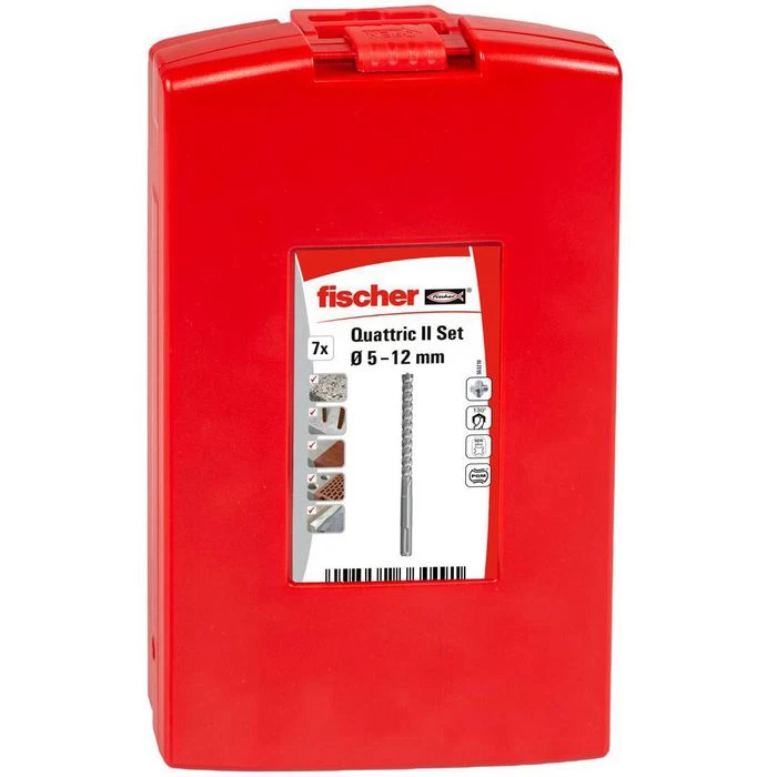 Fischer Bohrer Quattric II, SDS+, 7-teiliges Set, Stein, Betonbohrer 2 Fischer Bohrer Quattric II, SDS+, 7-teiliges Set, Stein, Betonbohrer - Image 2