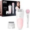 Braun Epilierer Silk-epil 5 Beauty-Set 5-895, 6in1, Mit 5 Extras, Wet&Dry, Weiß/rosa, Braun FaceSpa