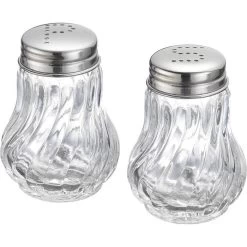 Westmark Salz-und-Pfefferstreuer Berlin 65362270, Set, Aus Glas / Edelstahl, Transparent