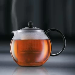 Bodum Tee-Kanne Assam 1844-01 Glas, Mit Kunststoff-Sieb, French Press, Schwarz, 1,0 L -Haushaltsprodukte Geschäft 1c5fa9695581c8b72f252ce4fe554353444b48f1 tee kanne bodum assam 1844 01 glas