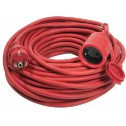 As-Schwabe Verlängerungskabel 60215, 15m, Schutzkontakt, IP44, Außen, Rot