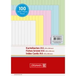 Brunnen Karteikarten 102260195, A6, Liniert, Farbig Sortiert, 100 Stück -Haushaltsprodukte Geschäft 2092ab507b27ebae84ec428f93c1f504abe339a8 karteikarten brunnen 102260195 a6