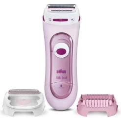 Braun Rasierer Silk-epil Lady Shaver 5360, Rosa, Für Frauen, Trockenrasierer, Inkl. Peeling-Aufsatz
