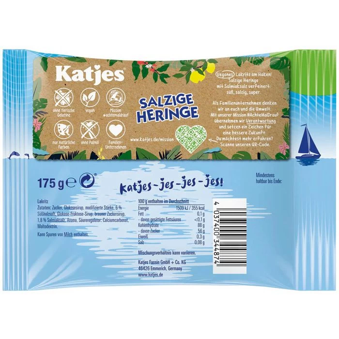 Katjes Lakritz Salzige Heringe, 200g 2 Katjes Lakritz Salzige Heringe, 200g - Image 2