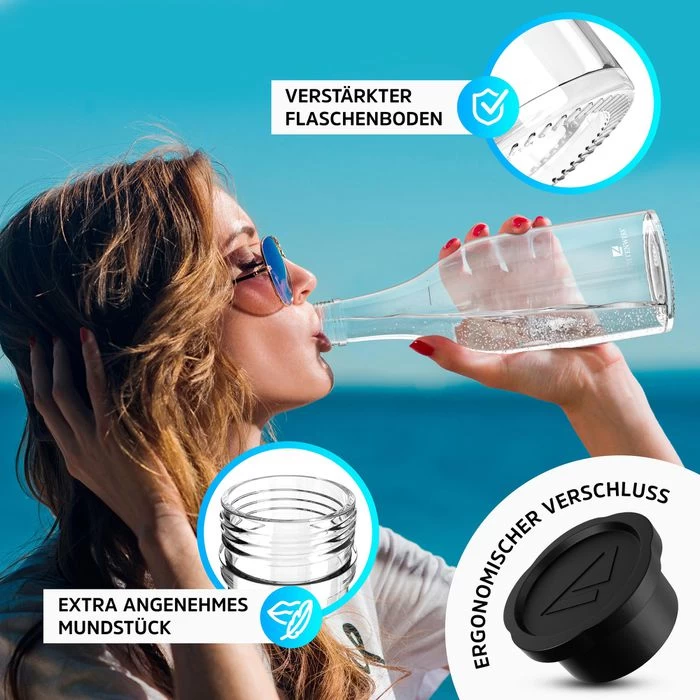 Lichtenwerk Karaffe SodaGiant Glasflasche, Set, Mit Deckel, 2x 0,9 Liter 4 Lichtenwerk Karaffe SodaGiant Glasflasche, Set, Mit Deckel, 2x 0,9 Liter - Image 4