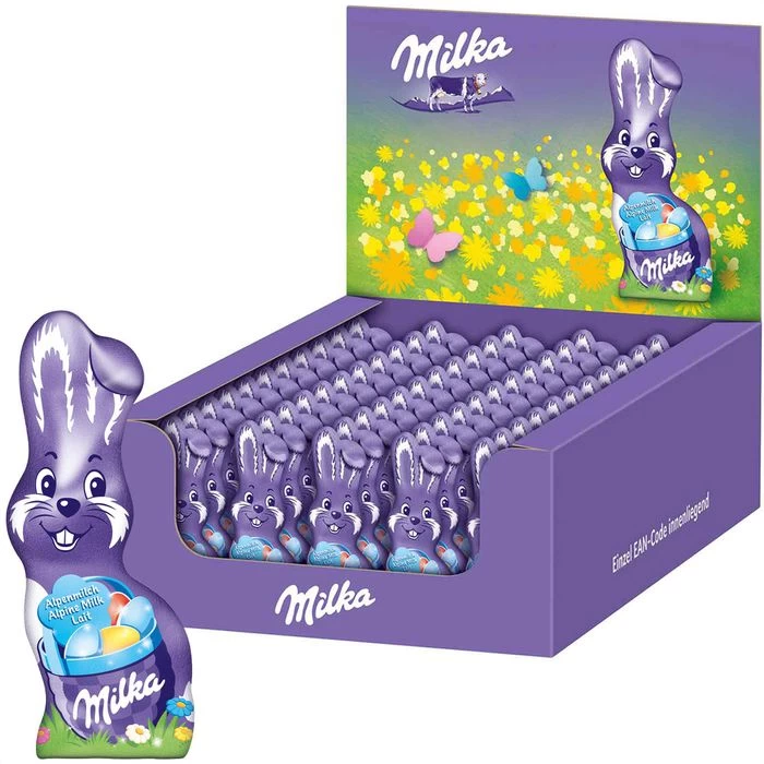 Milka Osterhase Schmunzelhase Alpenmilch, Je 15g, 55 Stück 1 Milka Osterhase Schmunzelhase Alpenmilch, Je 15g, 55 Stück