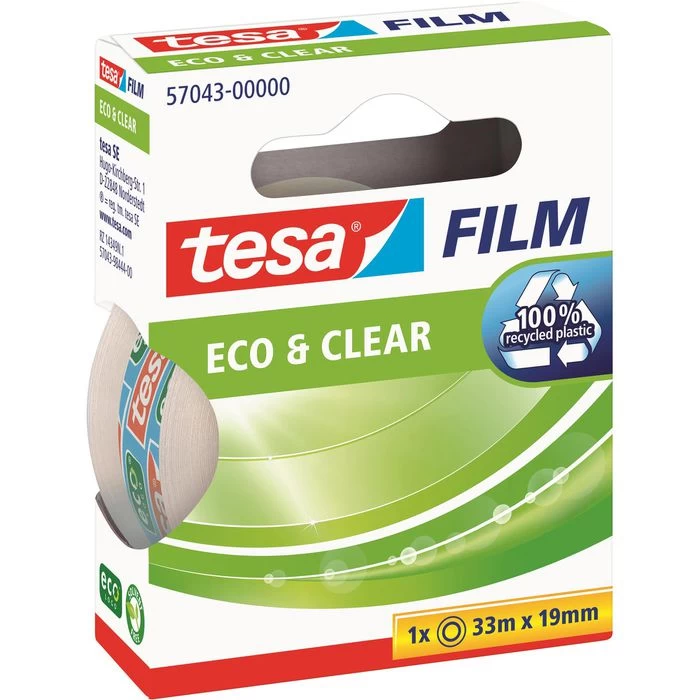 Tesa Klebeband 57043, Eco & Clear, 19mm X 33m, KernØ 26mm, Transparent 1 Tesa Klebeband 57043, Eco & Clear, 19mm X 33m, KernØ 26mm, Transparent