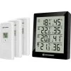 Bresser Thermo-Hygrometer Temeo Hygro Quadro, Für Innen Und Außen, Inkl. 3 Funk-Sensoren
