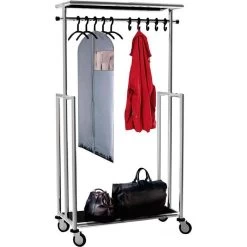 Kerkmann Garderobenständer Jupiter, 6180, Mit Rollen Und Ablagen, Metall, Silber