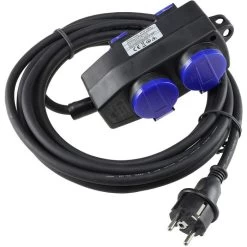 Chilitec Strom-Verlängerungskabel, 5m, 4 X Schutzkontakt, Außen IP44