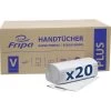 Fripa Papierhandtücher Plus, 1-lagig, Natur, Zick-Zack-Falz, 25 X 23 Cm, 5000 Stück