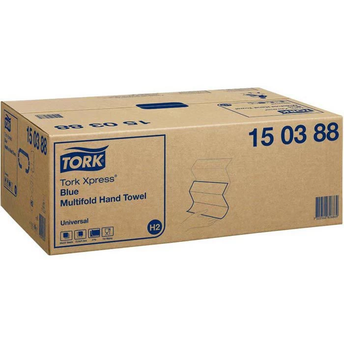 Tork Papierhandtücher Xpress Universal, 150388, H2, 2-lagig, Interfold-Falz 21x24 Cm, 4740 Stück, Blau 4 Tork Papierhandtücher Xpress Universal, 150388, H2, 2-lagig, Interfold-Falz 21x24 Cm, 4740 Stück, Blau - Image 4