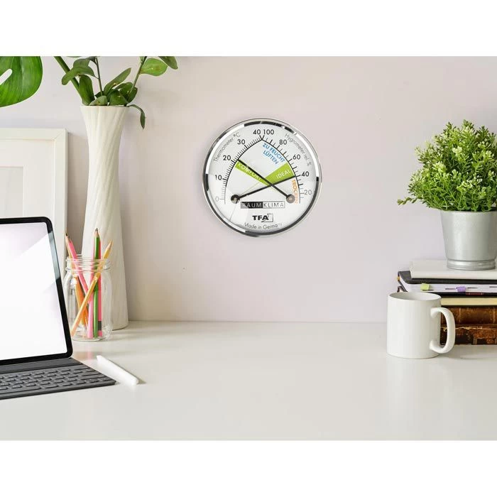 TFA Thermo-Hygrometer 45.2024 Analog, Verchromt 2 TFA Thermo-Hygrometer 45.2024 Analog, Verchromt - Image 2
