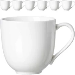 Ritzenhoff&Breker Kaffeebecher Skagen, 440ml, Porzellan, Weiß, 6 Stück