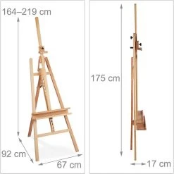 Relaxdays Staffelei XL Mit Ablage, Akademie, Dreibeinig, Höhe Max. 219 Cm, Bildhöhe Max. 121 Cm -Haushaltsprodukte Geschäft 337f744e2dca107b27e65d11d2986ec450ab13a3 staffelei relaxdays xl mit ablage akademie