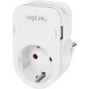 LogiLink Steckdosenadapter PA0259, 1-fach Schutzkontakt, USB-A, USB-C