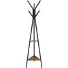 Vasagle Garderobenständer RCR16BX, Vintage, Mit 6 Haken, Metall / Holz, Schwarz / Braun