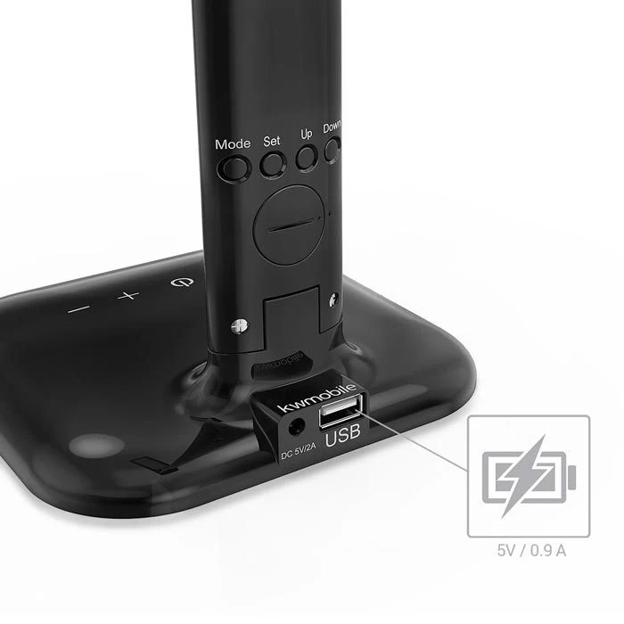 Kwmobile Schreibtischlampe LED, Dimmbar, USB, Uhr, Temperatur, Kalender, Schwarz 3 Kwmobile Schreibtischlampe LED, Dimmbar, USB, Uhr, Temperatur, Kalender, Schwarz - Image 3