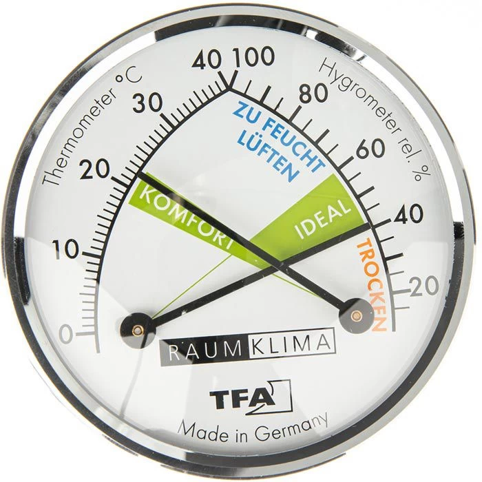 TFA Thermo-Hygrometer 45.2024 Analog, Verchromt 3 TFA Thermo-Hygrometer 45.2024 Analog, Verchromt - Image 3
