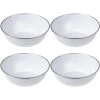 Gräwe Müslischale 730.SCH.C1, Stahlbelech Emailliert, Weiß, 15cm, Set, 4 Stück