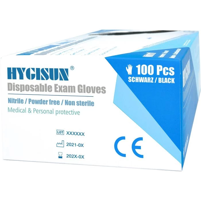 HYGISUN Einmalhandschuhe Intco Nitril, Puderfrei, Schwarz, 100 Stück, Größe M 7 HYGISUN Einmalhandschuhe Intco Nitril, Puderfrei, Schwarz, 100 Stück, Größe M - Image 7
