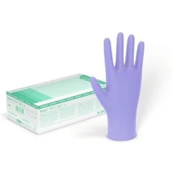 B.Braun Einmalhandschuhe Vasco Nitril Light, Puderfrei, 9207724, Lila, 100 Stück, Größe M