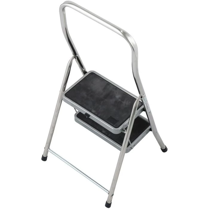 Krause Klapptritt Monto Toppy XL, Aus Aluminium, Standhöhe 50cm, Mit Bügel, 2 Stufen, Silber 2 Krause Klapptritt Monto Toppy XL, Aus Aluminium, Standhöhe 50cm, Mit Bügel, 2 Stufen, Silber - Image 2