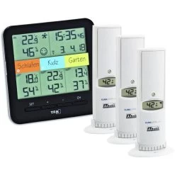 TFA Thermometer 30.3060.01.IT Innen/außen, Digital, Mit Hygrometer, Inkl. 3 Funk-Sensoren