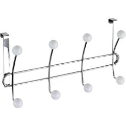 Wenko Kleiderhaken Lissa, 22679100, Für Die Tür, Weiß, Metall, 8 Haken