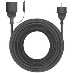 Arcas Strom-Verlängerungskabel, 25m, Schutzkontakt, Außen IP44, Schwarz