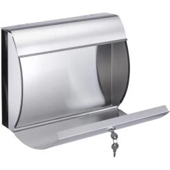 Böttcher-AG Briefkasten Silber, Aus Edelstahl, 30,4x38x13,3cm, Mit Zeitungsfach -Haushaltsprodukte Geschäft 44b49b673811ccaa99d52a871ac1f8f8ef3cf542 briefkasten boettcher ag silber