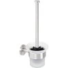 Bremermann WC-Bürste WC-Garnitur PIAZZA, Weiß, Bürstenhalter Aus Glas, Zur Wandmontage