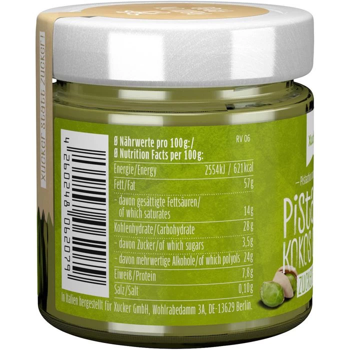 Xucker Brotaufstrich Pistazien-Kokos-Creme, Ohne Palmöl, Mit Xylit, 200g 3 Xucker Brotaufstrich Pistazien-Kokos-Creme, Ohne Palmöl, Mit Xylit, 200g - Image 3
