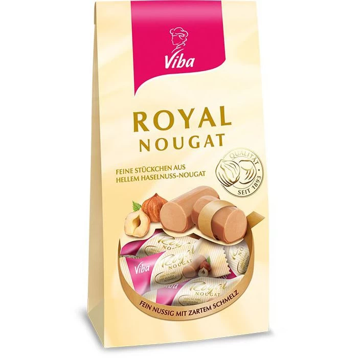 Viba Nougat Royal-Nougat, 12 Stück, Mini Riegel, Im Beutel, 120g 1 Viba Nougat Royal-Nougat, 12 Stück, Mini Riegel, Im Beutel, 120g