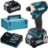 Makita Akku-Schlagschrauber TD001GD201, XGT, 220Nm, 40V / 2,5Ah, Mit 2 Akkus Ladegerät Und Koffer