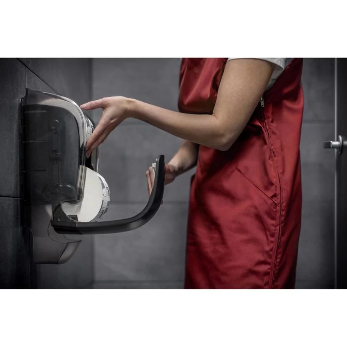 Katrin Toilettenpapierspender 92049, Schwarz, Mit Hülsenfänger, Kunststoff, Für 2 Kleinrollen 2 Katrin Toilettenpapierspender 92049, Schwarz, Mit Hülsenfänger, Kunststoff, Für 2 Kleinrollen - Image 2