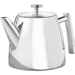 Esmeyer Tee-Kanne Brighton 199-831, Edelstahl, Mit Edelstahl-Sieb, Doppelwandig, Silber, 1,2 L