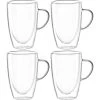 Leonardo Kaffeegläser Duo Tasse 053063, Doppelwandig, Mit Henkel, 400ml, 4 Stück