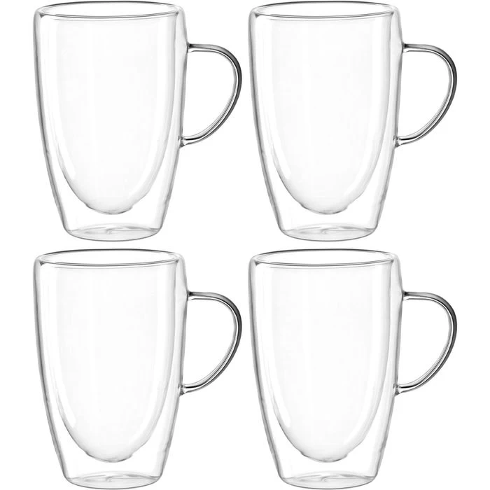 Leonardo Kaffeegläser Duo Tasse 053063, Doppelwandig, Mit Henkel, 400ml, 4 Stück 1 Leonardo Kaffeegläser Duo Tasse 053063, Doppelwandig, Mit Henkel, 400ml, 4 Stück