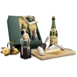 Böttcher-AG Geschenkset Frisches Frankreich, Magnetischer Käsemesser-Block Und 1 Flasche Cidre