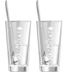 Ritzenhoff&Breker Kaffeegläser Lena, Set Mit Löffel, Latte Macchiato, 350ml, 4-teilig